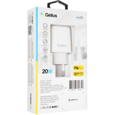 Мережеве зарядний пристрій Gelius Pro X-Duo (USB+Type-C) з кабелем Lightning (QC3.0/PD20/18W) (GP-HC014) (Білий  White)