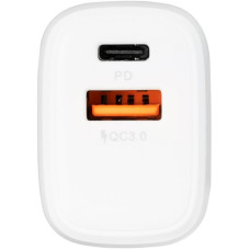 Мережеве зарядний пристрій Gelius Pro X-Duo (USB+Type-C) з кабелем Lightning (QC3.0/PD20/18W) (GP-HC014) (Білий  White)