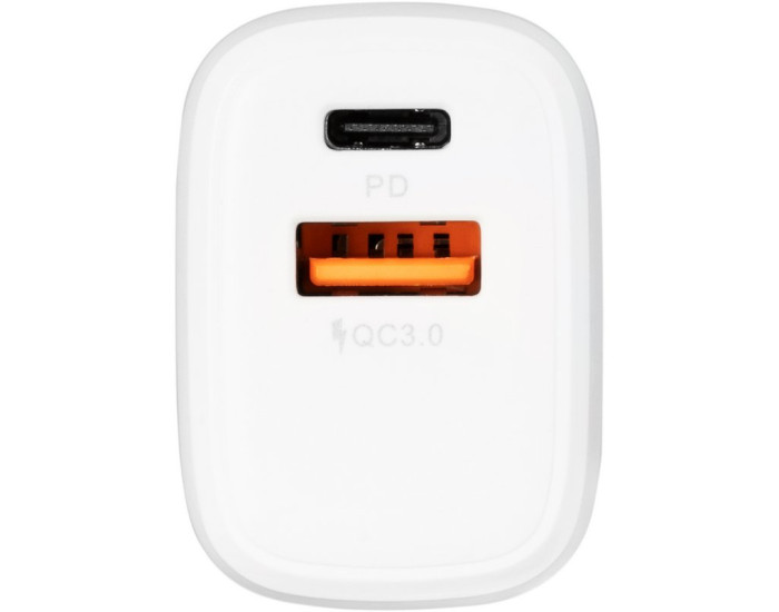Мережеве зарядний пристрій Gelius Pro X-Duo (USB+Type-C) з кабелем Lightning (QC3.0/PD20/18W) (GP-HC014) (Білий  White)