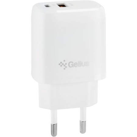 Сетевое зарядное устройство Gelius Pro X-Duo (USB+Type-C) с кабелем Lightning (QC3.0/PD20/18W) (GP-HC014) (Белый \ White)
