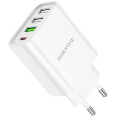 Зарядний пристрій Borofone BA79A Clever (PD20W+QC3.0) (3 USB-A+ 1 USB-C) Білий