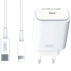 Сетевое зарядное устройство XO (1Type-C L90B) 20W + Cable Type-C to Lightning White