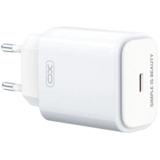 Мережеве зарядний пристрій XO L90B (1Type-C 20W) + Cable Type-C to Lightning, White
