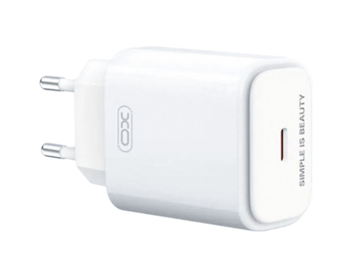 Мережеве зарядний пристрій XO L90B (1Type-C 20W) + Cable Type-C to Lightning, White
