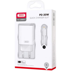 Мережеве зарядний пристрій XO L90B (1Type-C 20W) + Cable Type-C to Lightning, White