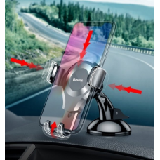 Автотримач Baseus PREMIUM Osculum Type Gravity Car Mount (SUYL-XP0S) (Black/silver)