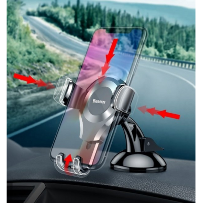 Автотримач Baseus PREMIUM Osculum Type Gravity Car Mount (SUYL-XP0S) (Black/silver)