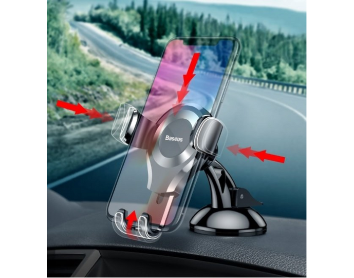 Автотримач Baseus PREMIUM Osculum Type Gravity Car Mount (SUYL-XP0S) (Black/silver)