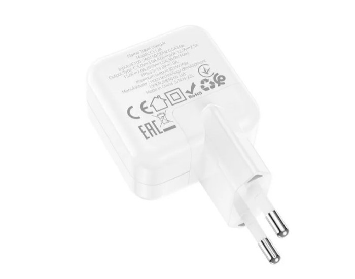 Сетевое зарядное устройство Hoco C112A Advantage (PD30W) (Белый / White)