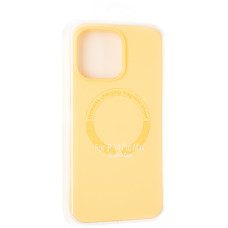 Чехол-силикон оригинал Full Soft Matte Case with MagSafe iPhone 14 Pro Max, Yellow
