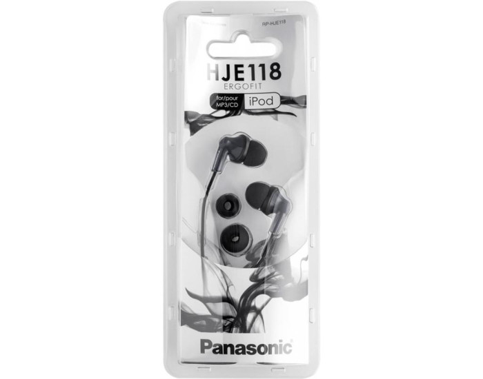 Провідні навушники 3,5 Panasonic RP-HJE118GU-K (Чорний / Black)