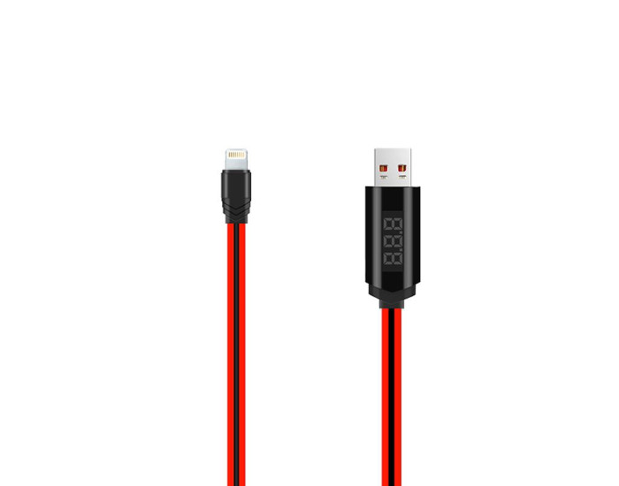 Кабель USB Hoco U29 LED USB to Lightning (2A/1.2m) Red