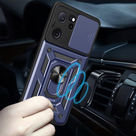 Чехол-Ударопрочный Camshield Serge Ring Xiaomi 13T / 13T Pro Синий (Класс B)