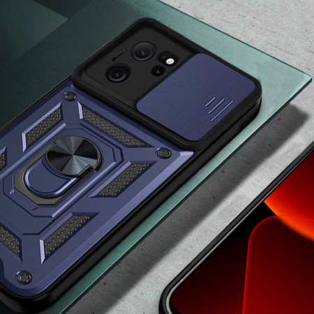 Чехол-Ударопрочный Camshield Serge Ring Xiaomi 13T / 13T Pro Синий (Класс B)