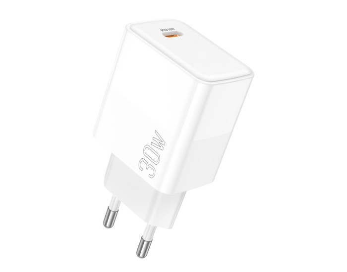 Мережеве зарядний пристрій Borofone BA77A (PD30W) (QC3.0 / 1USB-C) Білий