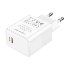 Мережеве зарядний пристрій Borofone BA77A (PD30W) (QC3.0 / 1USB-C) Білий