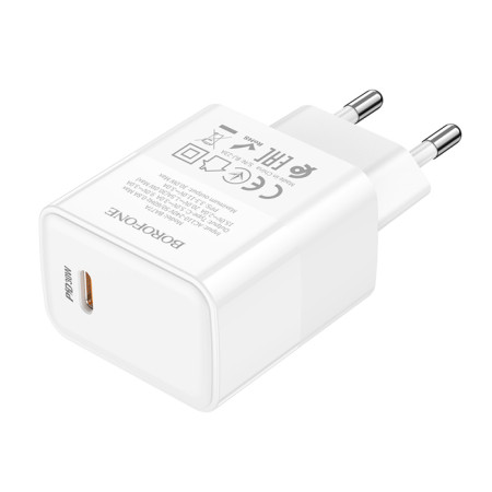 Сетевое зарядное устройство Borofone BA77A (PD30W) (QC3.0 / 1USB-C) Белый