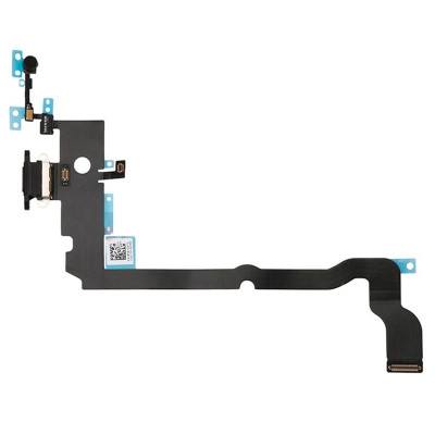 Шлейф для iPhone XS Max, конектора навушників, конектора зарядки, чорний