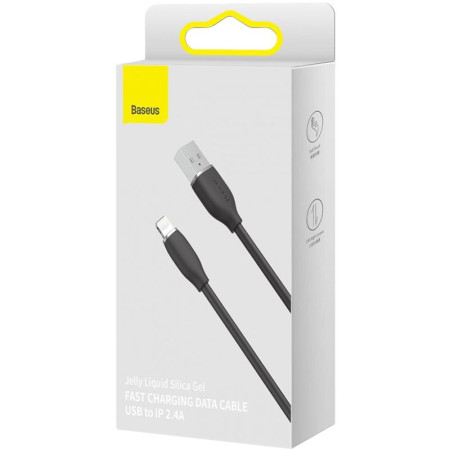 Кабель USB Baseus Jelly Liquid Silica Gel Lightning 2.4A (CAGD000101) Black 2m