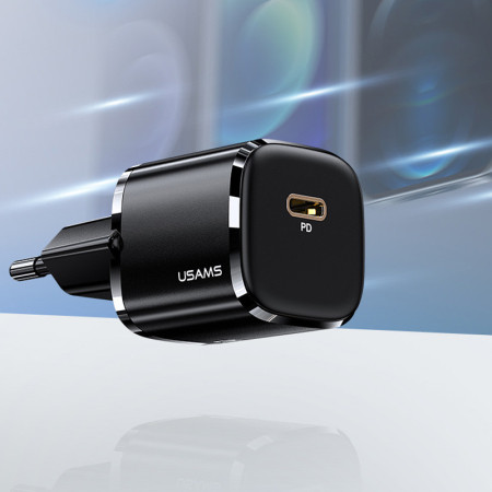 Сетевое зарядное устройство Usams (US-CC124) T36 (20W) Super Si Black