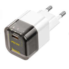 Сетевое зарядное устройство Hoco C125A Transparent Tribute single-port PD20W charger set (Type-C to Type-C ) (Black/White)