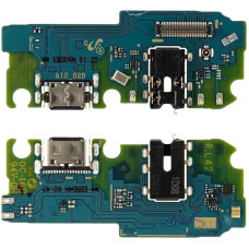 Шлейф для Samsung A125 A12, M127 M12S коннектора зарядки, конектора наушников с микрофоном, оригинал