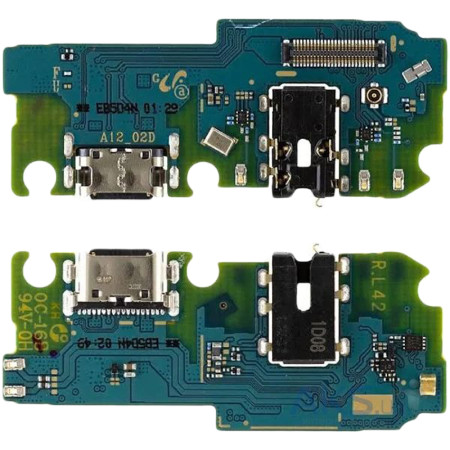Шлейф для Samsung A125 /A12, A12/ A127, M127 /M12S коннектора зарядки, конектора наушников с микрофоном, оригинал (Класс B)
