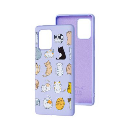 Чехол-силикон WAVE Fancy Case Samsung G770 S10 Lite Funny Cats/Light Purple