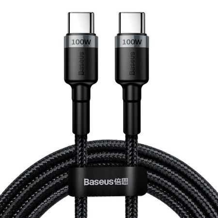 Кабель USB Baseus Cafule PD2.0 100W Type-C Type-C cable (20V 5A) (Gray+Black) (CATKLF-ALG1) (2m)  (Класс B)