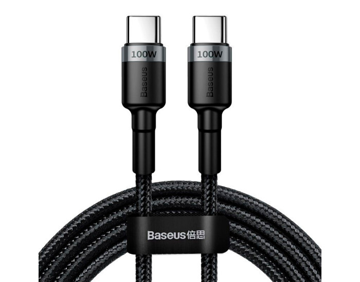 Кабель USB Baseus Cafule PD2.0 100W Type-C Type-C cable (20V 5A) (Gray+Black) (CATKLF-ALG1) (2m) 