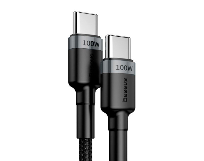 Кабель USB Baseus Cafule PD2.0 100W Type-C Type-C cable (20V 5A) (Gray+Black) (CATKLF-ALG1) (2m) 