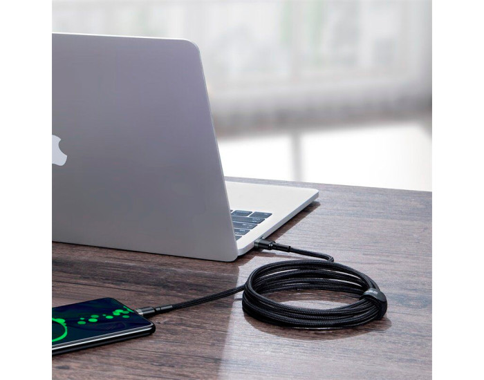 Кабель USB Baseus Cafule PD2.0 100W Type-C Type-C cable (20V 5A) (Gray+Black) (CATKLF-ALG1) (2m) 