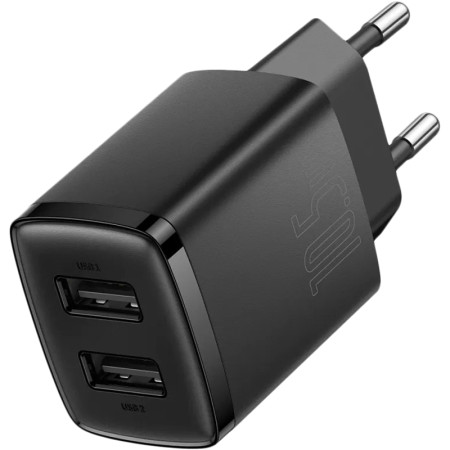 Сетевое зарядное устройство 2USB Baseus Compact Charger 10.5W (CCXJ010201) (черный \ Black)