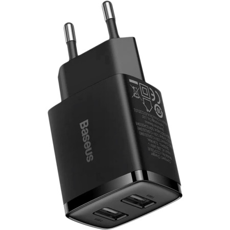 Сетевое зарядное устройство 2USB Baseus Compact Charger 10.5W (CCXJ010201) (черный \ Black)