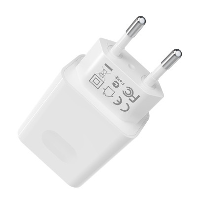 Мережеве зарядний пристрій Borofone BA32A Bright (QC3.0 1USB/3A) з кабелем Micro White
