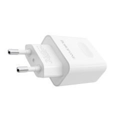 Мережеве зарядний пристрій Borofone BA32A Bright (QC3.0 1USB/3A) з кабелем Micro White