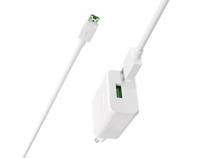 Мережеве зарядний пристрій Borofone BA32A Bright (QC3.0 1USB/3A) з кабелем Micro White