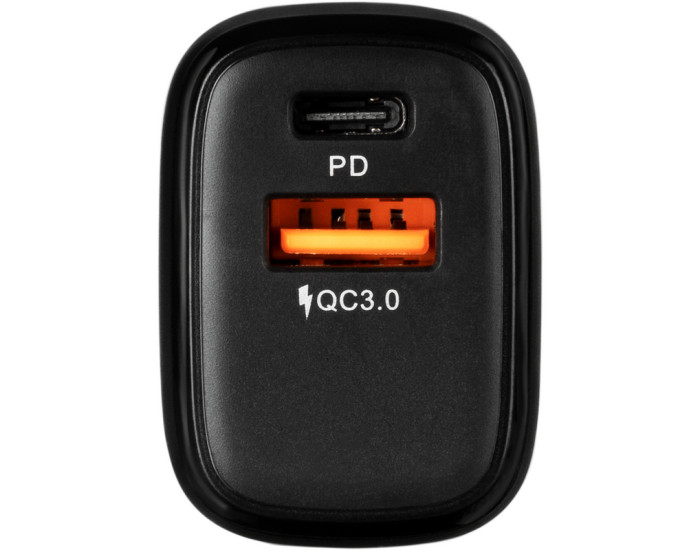 Мережеве зарядний пристрій Gelius Pro X-Duo (GP-HC014) (USB+Type-C) (QC3.0/PD20W) (Чорний  Black)