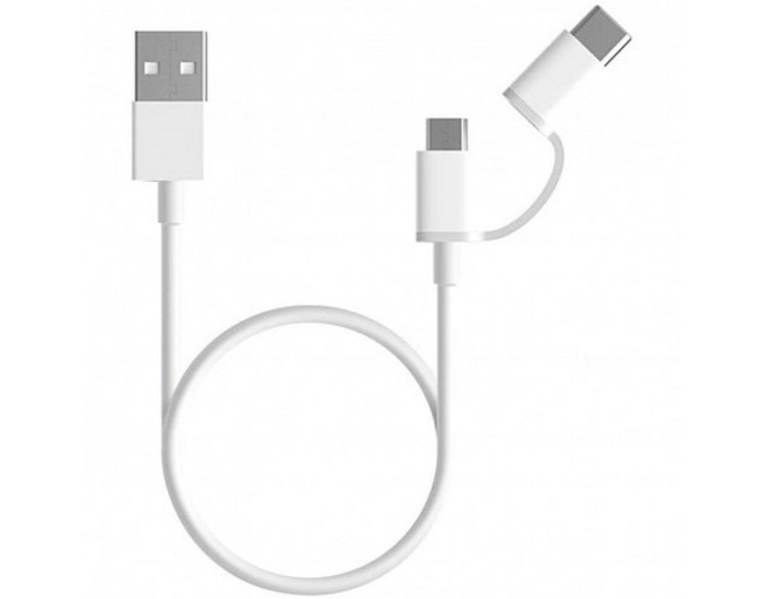 Кабель USB Xiaomi 2in1 USB to Micro to Type-C 1m (Белый / White)