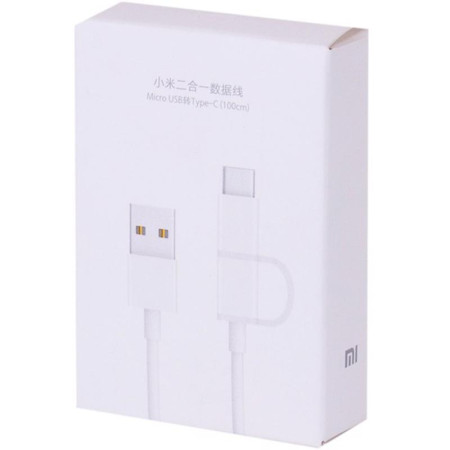 Кабель USB Xiaomi 2in1 USB Cable Micro USB to Type-C 1m (Белый / White)