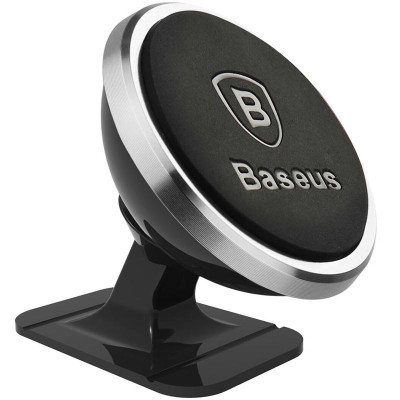 Автотримач Baseus 360-degree Rotation Magnetic (Paste type) (SUGENT-NT0S) (Silver / Металік)