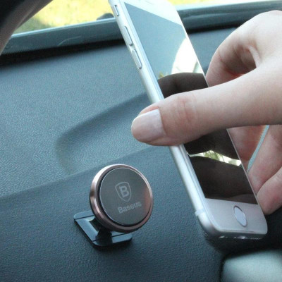 Автотримач Baseus 360-degree Rotation Magnetic (Paste type) (SUGENT-NT0S) (Silver / Металік)