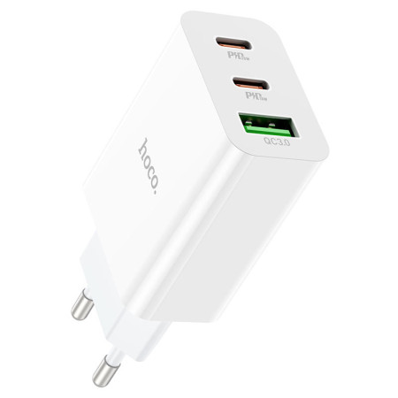 Сетевое зарядное устройство Hoco C99A (1USB + 2Type-C) (PD20W+QC3.0) Белый