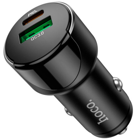 Автомобильное зарядное устройство Hoco 1USB + Type-C Hoco Z42 (PD20W+QC3.0) Black
