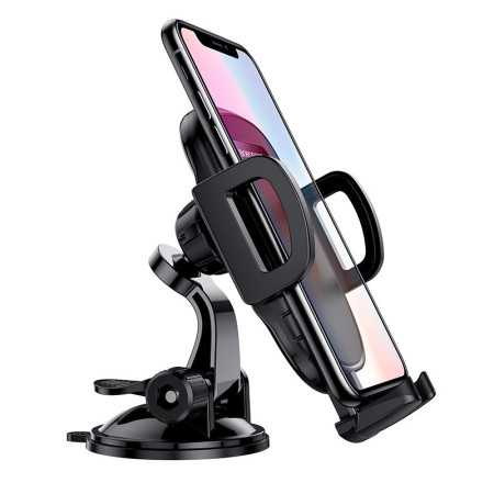 Автодержатель для телефона Borofone (BH37) Route Push Type Suction Cup Black