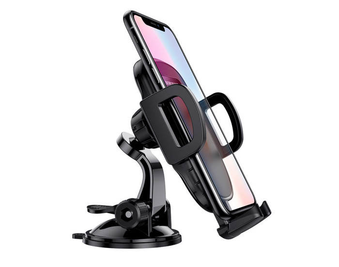 Автодержатель для телефона Borofone (BH37) Route Push Type Suction Cup Black
