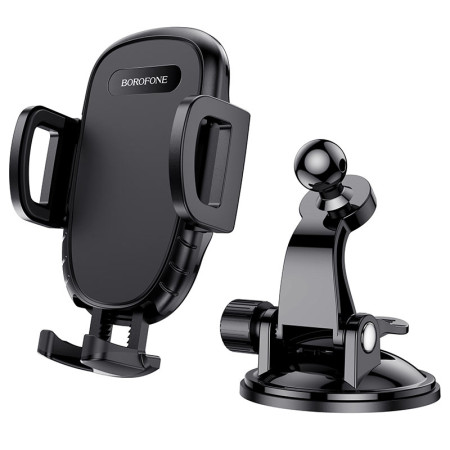 Автодержатель для телефона Borofone (BH37) Route Push Type Suction Cup Black