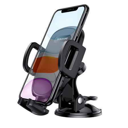 Автодержатель для телефона Borofone (BH37) Route Push Type Suction Cup Black
