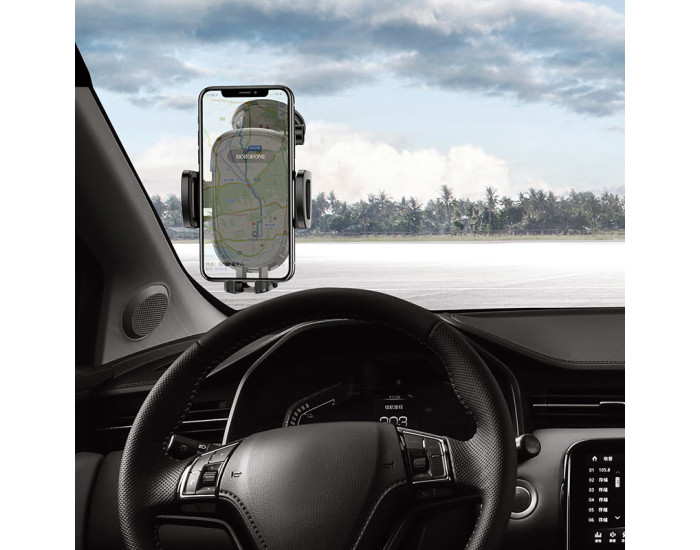 Автодержатель для телефона Borofone (BH37) Route Push Type Suction Cup Black