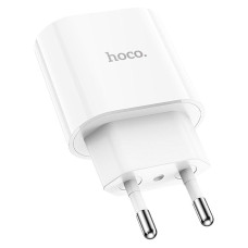 Мережеве зарядний пристрій 1Type-C Hoco (C94A)(PD 20W) з кабелем (Type-C-to-USB-C) (Білий / White)